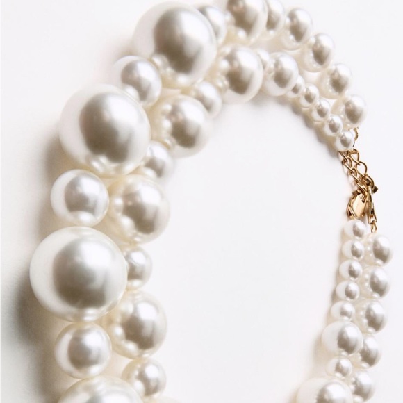 ZARA Women's 2-pack of Pearl Necklaces(Pearl marl, One Size) - Picture 5 of 10